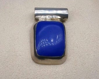 Vintage Sterling Silver Blue Lapis Pendant Signed Mexico TC-157