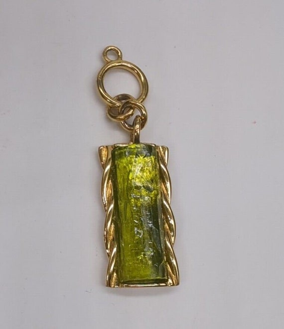 Vintage Givenchy Green And Goldtone Pendant