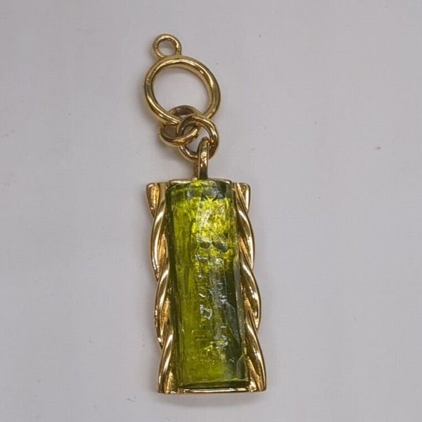 Vintage Givenchy Green And Goldtone Pendant