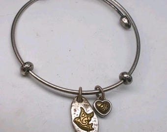 Brighton Blessings Quote Bangle Wire Charm Bracelet