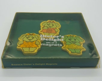 Elephants Enesco A Dieter's Delight Magnets Complete Set of 3 NOS