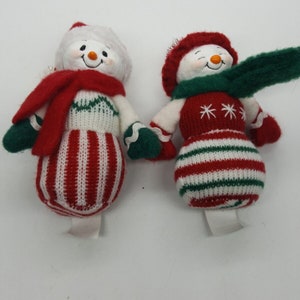 Hallmark 2003 S'mittens Snowman Pair Christmas Ornament Set