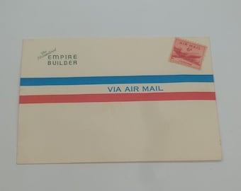Railroad Airmail Envelope Streamlined Empire Builder With 6 cent Airmail Stamp