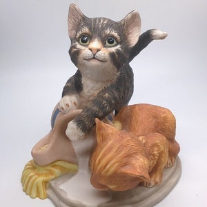 Mischief&#39; by Gail Ferretti the Franklin Mint Porcelain Cat Figurine 1986 -CP