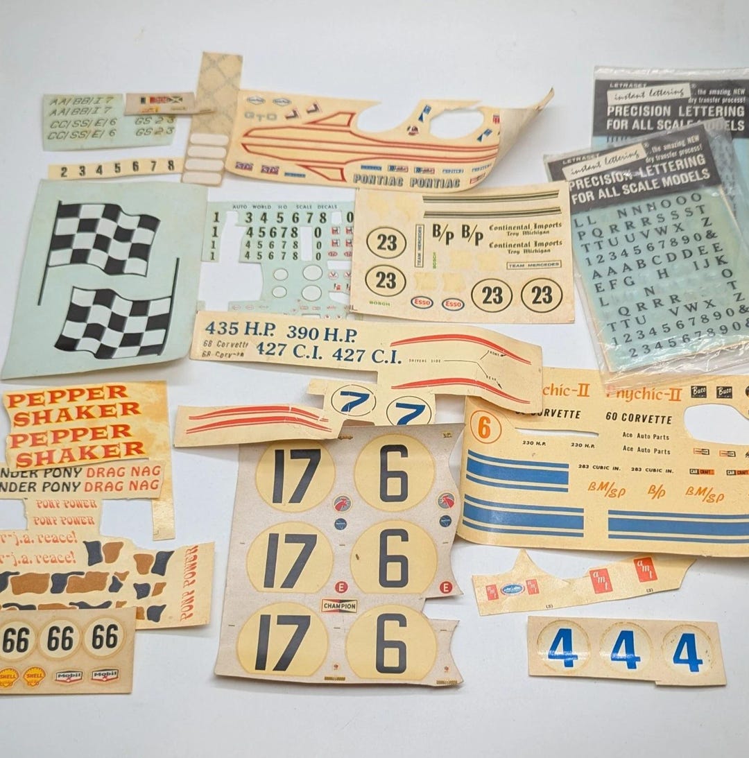 Model Car Label Design Tips Mixed Lot of Model Car Decals and Lettering - Etsy