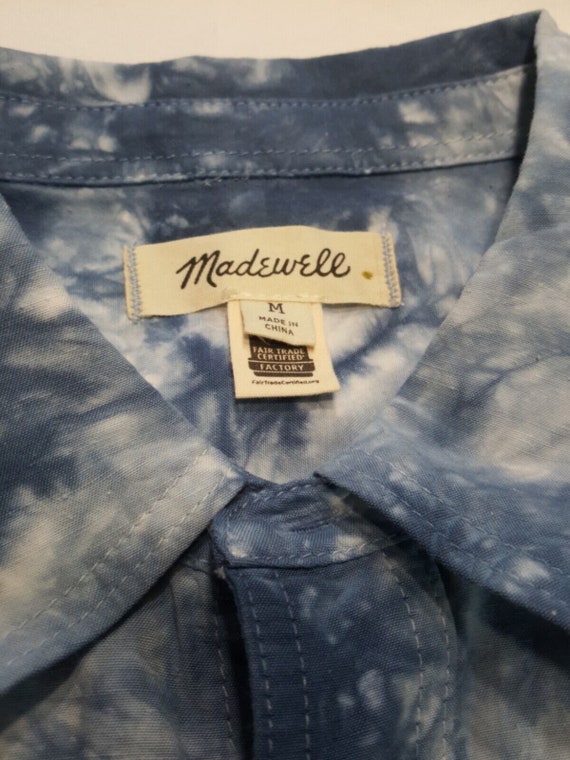 Madewell Blue Tie-Dye Button-Up Shirt Mens Medium - image 2