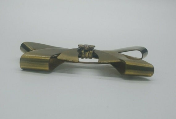 Vintage Brass Military(?) Bow with Eagle Emblem B… - image 4