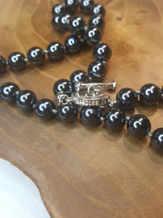 Vintage Carol Lee Faux Black Pearl 18" Necklace T… - image 4