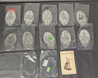 Rare Wilton Armetale Set Of 12 Days Of Christmas Pewter Finish Ornaments