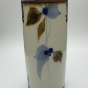 Hand Thrown Art Pottery Tumbler Cup/Pencil Holder/Vase, Signed, 6 7/8&quot; Tall