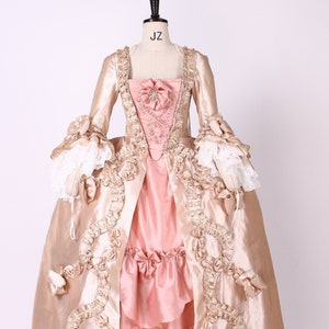 Robe a la francaise 18th century costume reenactment Marie Antoinette Style Pink Dress, Rococo style