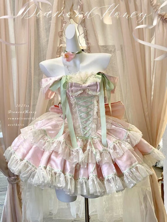 Tulip Rhapsody - Tulip Romance Rococo Lolita Dress – Pink Satin