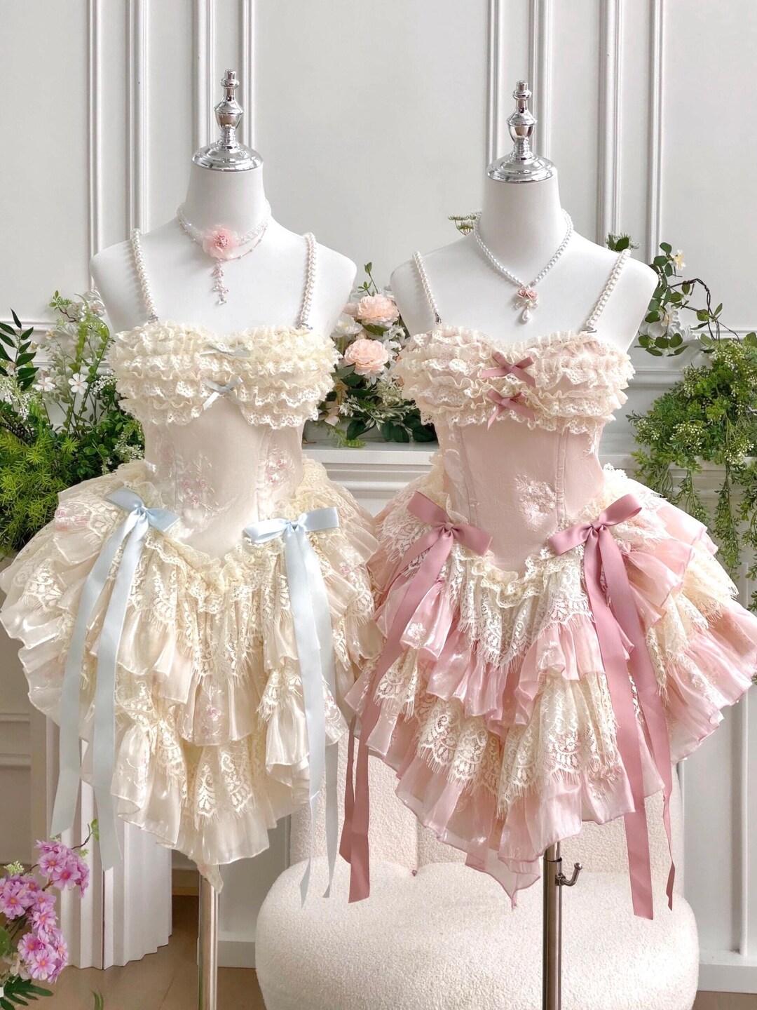 Short Rococo Dress Pink Lace Marie Antoinette Style Short Dress, Victorian Inspired Rococo ...
