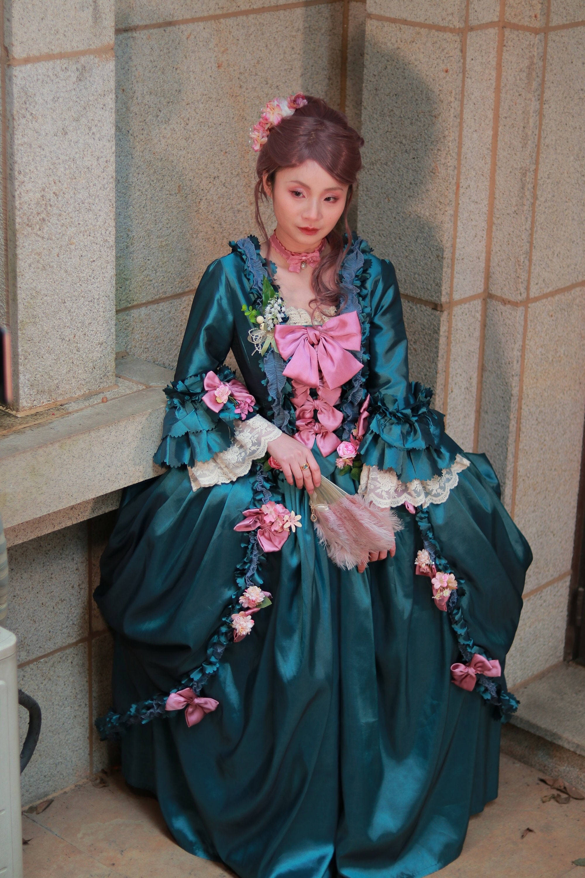 マダム ポンバドゥール グリーン ドレス マリー アントワネット