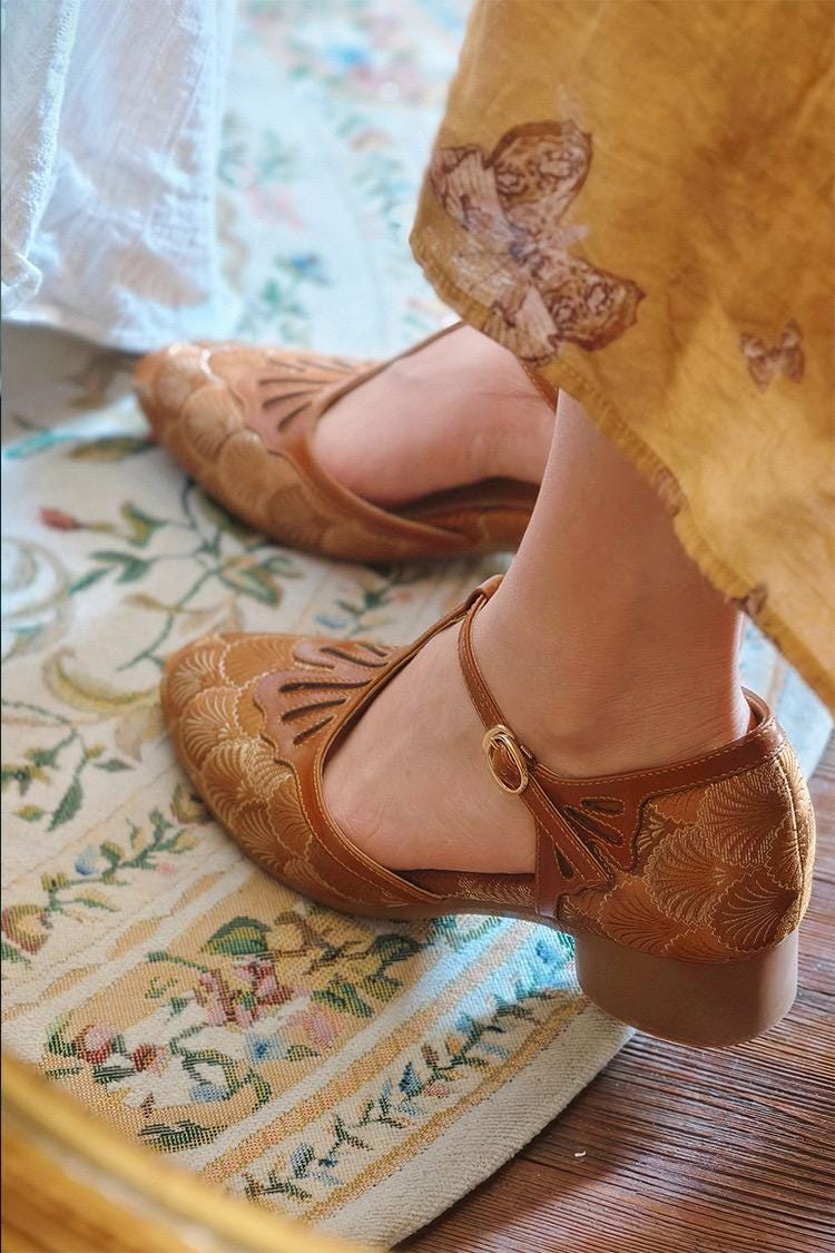Amazon.com | Agodor Platform Heels for Women Square Closed