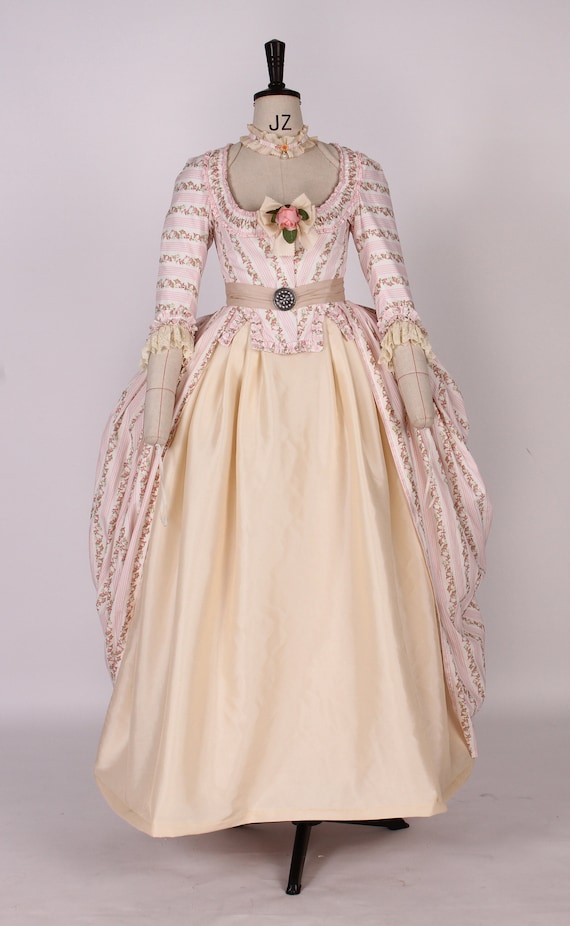 Robe a la polonaise 18e siecle robe a motif en coton pour femme costume historique pour femme style rococo Marie Antoinette Etsy Canada