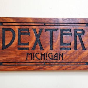 Customizable Mission Style  Arts and Crafts City or Town Name Sign