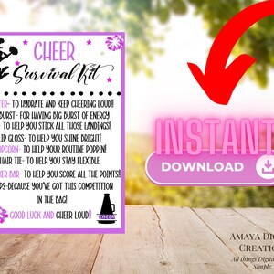 Printable Cheer Survival Kit | Cheer Competition Gift Idea| Cheerleader ...