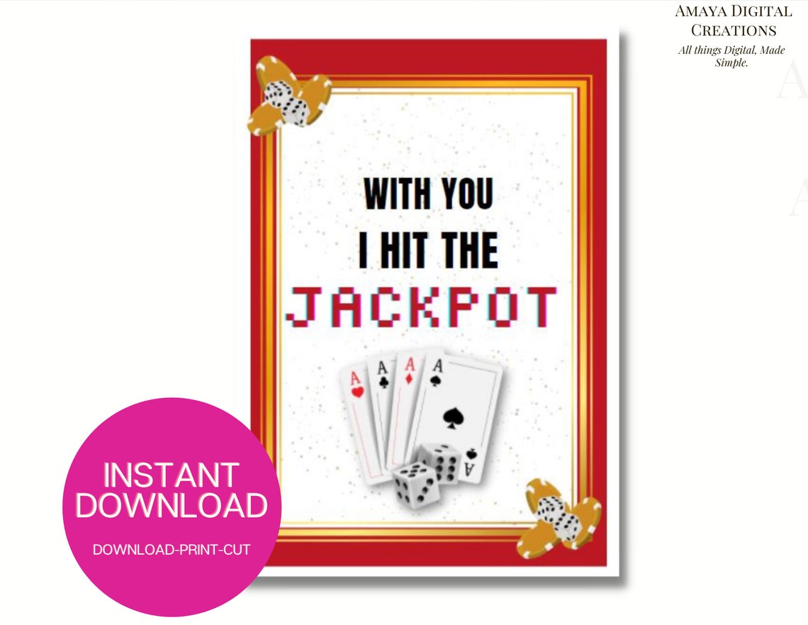 With You I Hit The Jackpot Pdf Card Printable E Card | Etsy
