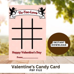 Cartão de amor Tic Tac do Dia dos Namorados, lembrancinhas para festa em sala de aula, arquivo PDF, sem produtos físicos