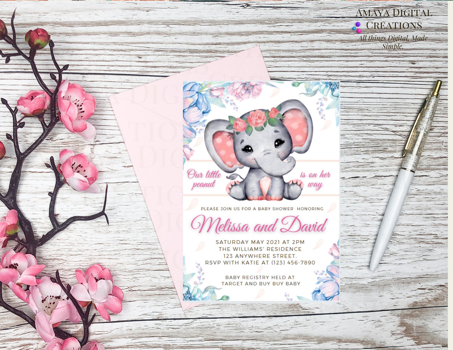 Our Little Peanut is on Her Way Baby Shower Invitation - Etsy