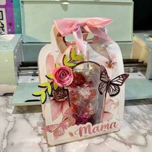 Porta frullato Festa della mamma modello SVG da 12 once, porta cupola SVG con fessure, file tagliati Silhouette, file tagliati Cricut senza prodotti fisici