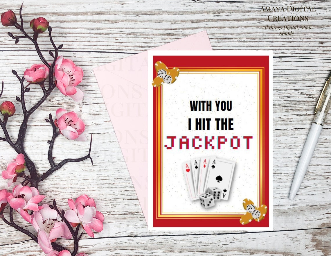 With You I Hit The Jackpot Pdf Card Printable E Card | Etsy