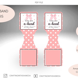 Afdrukbare hoofdbandtags, hoofdbandhouder voor klasgenoten, einde van het schooljaar, digitale instant download, geen fysiek item