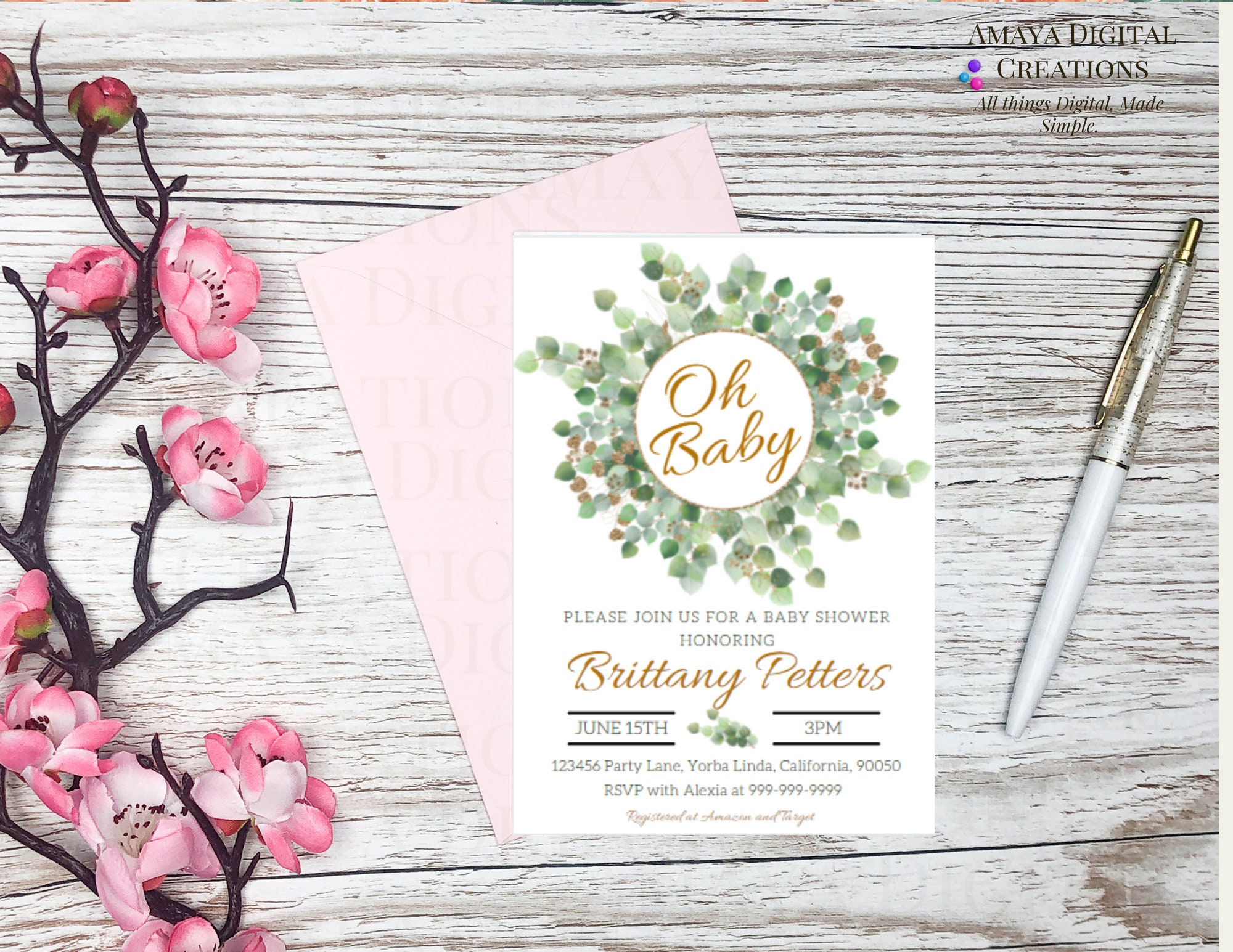 Oh Baby Shower Invitations Editable Baby Shower Invitation Etsy