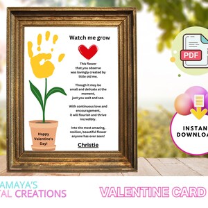 Cartão de amor do Dia dos Namorados, artesanato para crianças, poema de flores, atividade divertida para o Dia dos Namorados, download instantâneo, arquivo PDF, sem produtos físicos