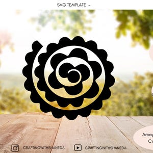 Rolled Paper Flower| 3D Paper Rose Template | Cricut & Silhouette Cut File | DIY Paper Flower Template, SVG File, No Physical Products