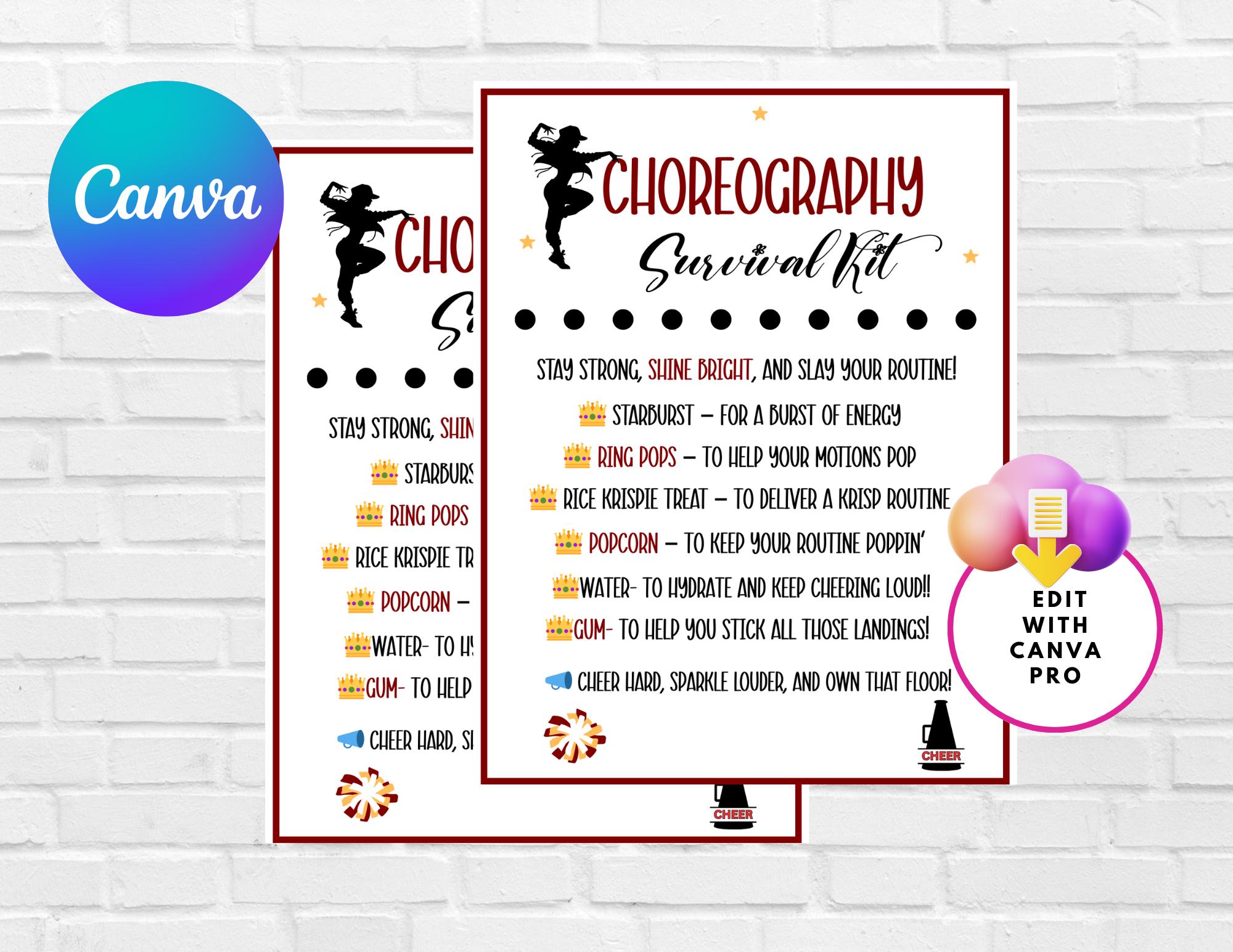 Cheer Survival Kit Sign | Editable Canva Template (instant Download) - Etsy