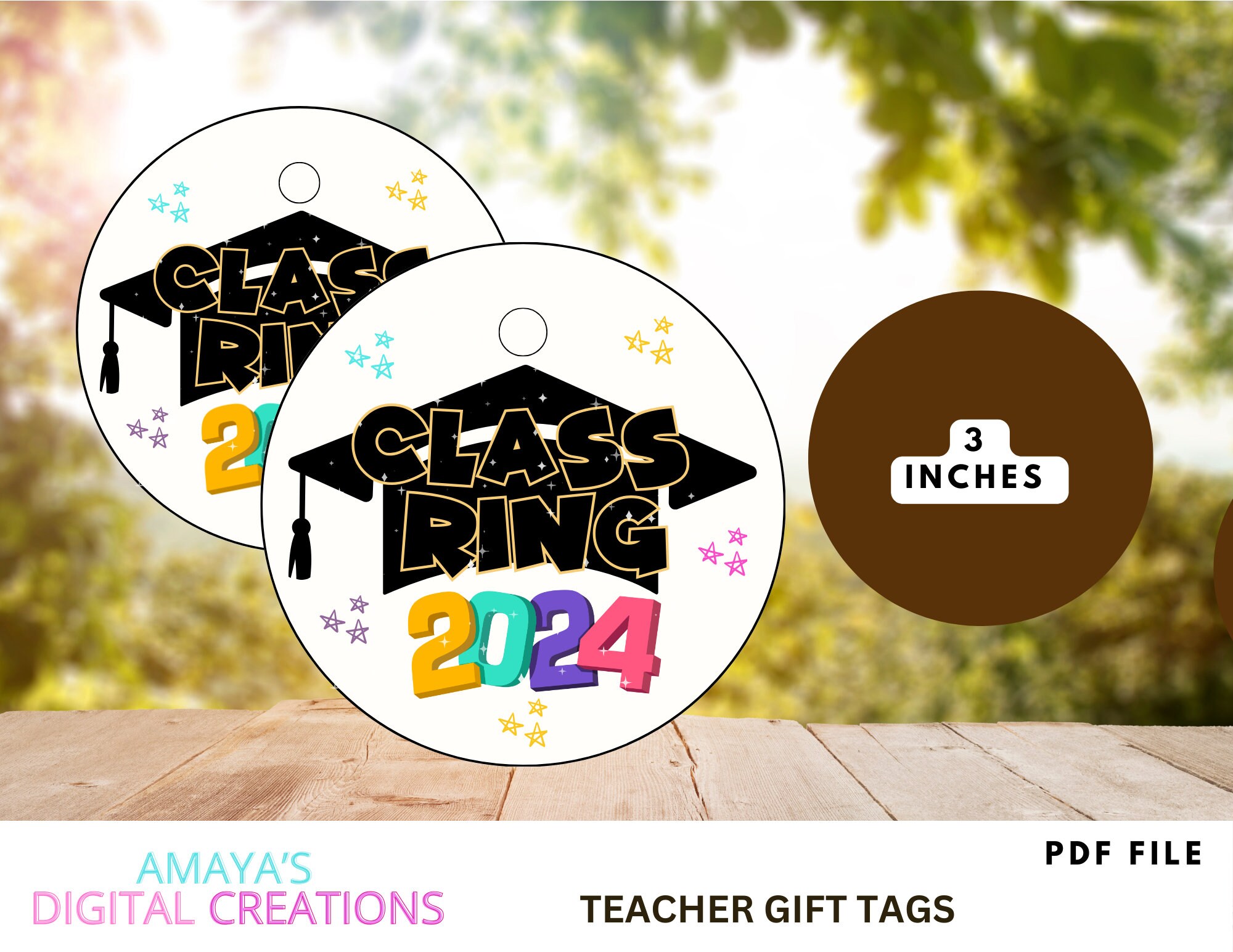 Printable Class Ring Stickers , Printable Gift Tag, End of School Year ...