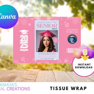 Happy Tears Editable Pocket Tissue Wrap, Printable Tissue Favor, Tissue Wrap Around Template, Instant Download, Editable in Canva