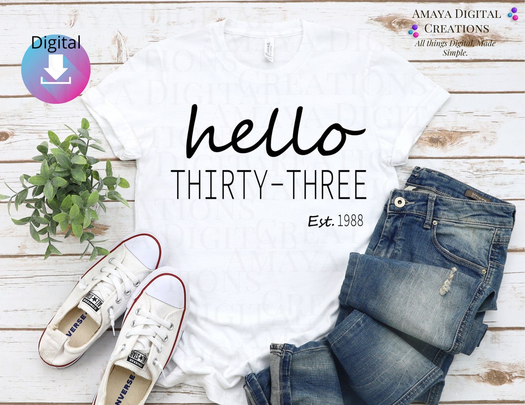 Hello Thirty-three SVG Cute Birthday SVG 33rd Birthday SVG - Etsy