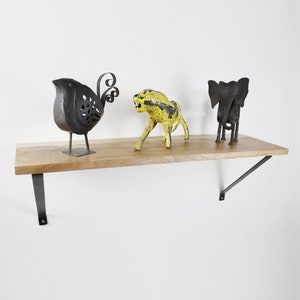 2 Pack Iron Floating Shelf Bracket: Black Metal Hardware Included