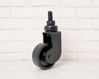 Vintage Style Cast Iron Swivel Stem Caster: 2" Wheel