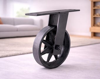 7.5" Cast Iron Caster Wheel With & Without Brake: Heavy Duty Industrial Style