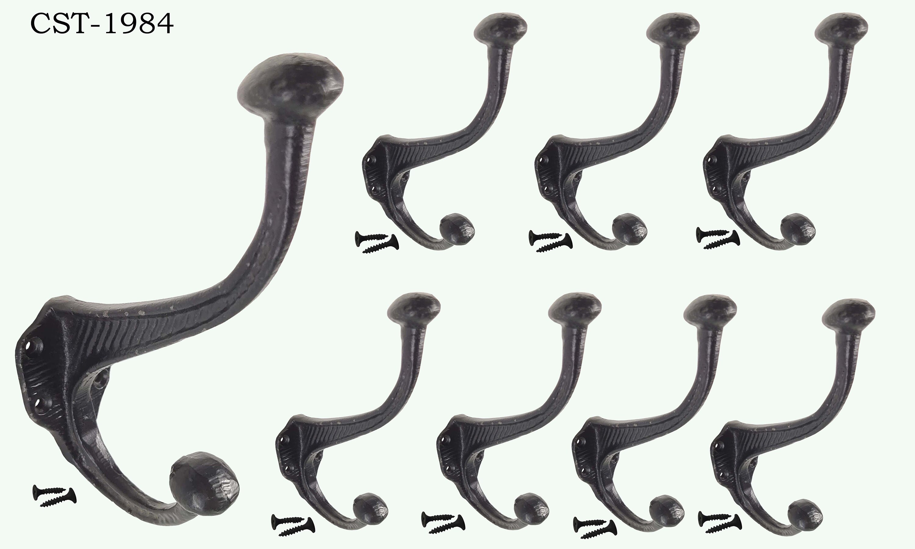Set of 8 Cast Iron Coat Hooks / Wall Mounted Rustic Farmhouse Etsy