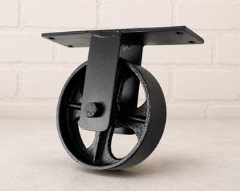 5" Antique Style Cast Iron Caster Wheel With & Without Brake