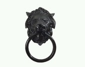 Black Lion Head Door Knocker Handle