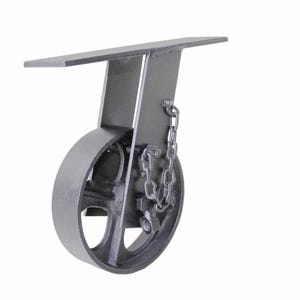 7.5" Iron Black Heavy Duty Vintage Style Fix Caster for DIY Industrial Furniture, Coffee Table, Project, Cart, Sofa (Price for 1 Wheel )
