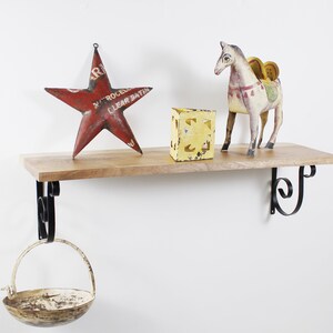 Black Iron Shelf Bracket Set: Heavy Duty Farmhouse Floating Shelf