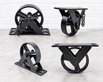 5" Heavy Duty Black Cast Iron Caster Wheel