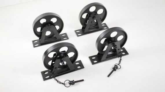 Industrial Furniture Coffee Table Wheels Iron 6 Black Casters