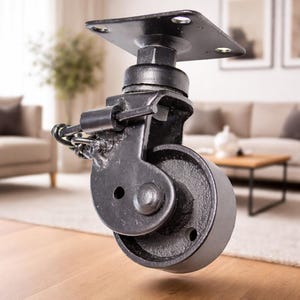 Żeliwne kółka obrotowe w stylu vintage: 2-calowe koła, z blokadą/bez blokady