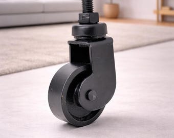 Set of 4 Vintage Style Cast Iron Steam Swivel Casters: 2" Industrial Wheels