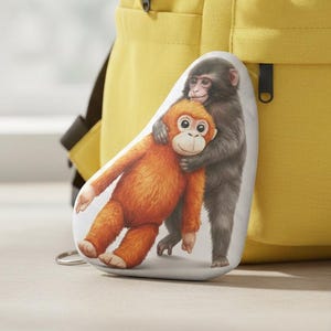 Punch Monkey Keychain | Monkey Punch Mini Plush Keyring, Monkey Pillow Key chain, Punch Baby Monkey, Team Punch, Punch Monkey Plush Charm