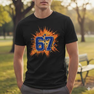 Six Seven T Shirt - 67 T Shirt - Six Seven Shirt - 67 Tshirt - Six Seven Tshirt - Retro Jersey - 67 Meme Shirt - Number Tshirt - 67 Shirt image 3