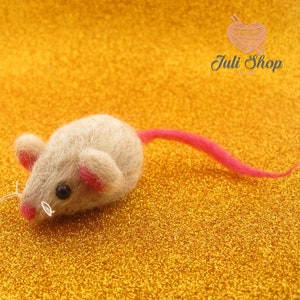 Needle Felted Mouse Felt Baby Animals, Handmade Miniature Baby Toy Felt Animals, Animal Nursery Decor Art Doll Small Animal